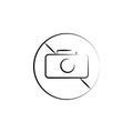the sign is forbidden by the camera outine logo style icon. Element of photo icon for mobile concept and web apps. Outline the