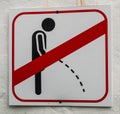 Sign of forbidden to urinate