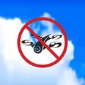 Sign forbidding flight drone.