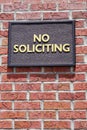 A sign forbidding soliciting