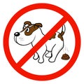 A sign that forbids walking with dogs