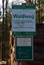 Sign Forest Way in the Heath Lueneburger Heide, Lower Saxony