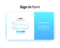 Sign In form, web design UI UX, login interface with gradient, vector illustration. Royalty Free Stock Photo