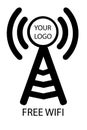 Sign Free Internet Connection with Place for Your Logo Royalty Free Stock Photo