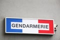 Sign of the french gendarmerie on a wall