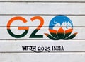 Sign of the 2023 G20 New Delhi summit Royalty Free Stock Photo