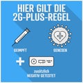 sign with 2G PLUS covid-19 rules in Germany Royalty Free Stock Photo