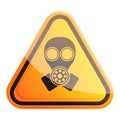 Sign gas mask icon, cartoon style Royalty Free Stock Photo