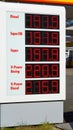 Sign at a gas station with high gasoline prices in Germany in March 2022 Royalty Free Stock Photo