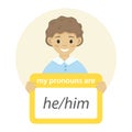 sign with gender pronoun