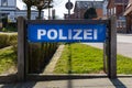 a sign with the German word Polizei, translation: police Royalty Free Stock Photo