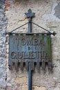 Sign for Giuliettas tomb