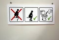 Sign giving toileting instructions