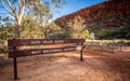 Sign of Glen Helen gorge and West Macdonnell national park in Glen Helen NT Australia Royalty Free Stock Photo