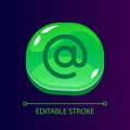 At sign glossy ui button with linear icon Royalty Free Stock Photo