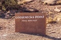 Goosenecks point trail head sign at Capitol Reef National Park, Utah