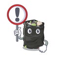 With sign grabage bag isolated with the mascot