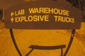 Sign Guiding Explosive Trucks, Los Alamos, New Mexico Royalty Free Stock Photo