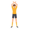 Sign hands referee icon, cartoon style