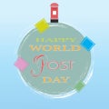 Happy world post day sign