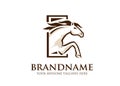 Sign head of horse for race sport logo