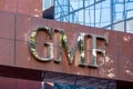 Sign on the headquarters of the Garantie Mutuelle des Functionnaires, better known as GMF, Levallois-Perret, France