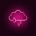a sign of heavy rain icon. Elements of Weather in neon style icons. Simple icon for websites, web design, mobile app, info Royalty Free Stock Photo