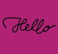 Sign Hello, template poster hand drawn. Vector.