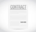 Sign here contract paper illustration design