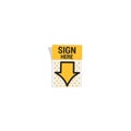 Sign here icon illustration on white background