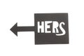 Sign hers with arrow Royalty Free Stock Photo