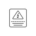 Sign, high voltage icon. Simple line, outline vector elements of safety at work for ui and ux, website or mobile application Royalty Free Stock Photo