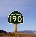 Sign for 190 Highway, California