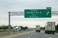 Sign On Highway 401 For Paris And Woodstock Exit Royalty Free Stock Photo