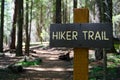 Sign for Hiker Trail in a forest
