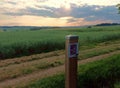 Sign of hiking-trail Traumschleife Diller Burgpfad in german region Hunsrueck