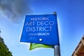 Sign historic art deco district in Miami Beach