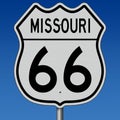Sign for historic Route 66 in Missouri