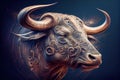 the sign of the horoscope Taurus in the twelve zodiacs - Generative AI Royalty Free Stock Photo