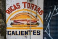 Sign for hot sandwiches in Mexico City. The sign translates from Spanish `Delicious Torta Sandwiches, Hot` Royalty Free Stock Photo