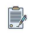 Color illustration icon for Sign, indication and paper