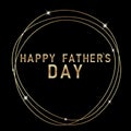 Sign icon inscription father's day in golden frame. Vector illustration eps 10