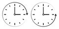 Sign icon the passage time counterclockwise, Vector clock, minute and hour hands. concept of clockwise, counter clockwisek