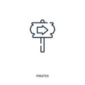 sign icon vector from pirates collection. Thin line sign outline icon vector illustration. Linear symbol for use on web and mobile