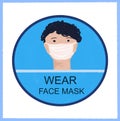 Sign image of Enter wearing face mask People in protective medical face masks.