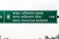 Sign India-Pakistan border in Wagah in Punjab, Indi