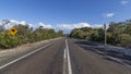 Sign indicates the danger of crossing kangaroos on a road in Kangaroo Island, Southern Australia Royalty Free Stock Photo