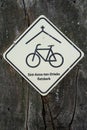 Sign indicating cyclist church Virgin and Child with Saint Anne