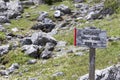 Sign indicating the headwaters of Adda river