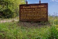 Sign indicating the location of Laura Ingalls childhood dugout home on the banks of Plum Creek. Royalty Free Stock Photo